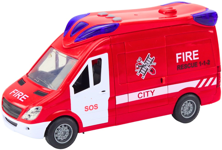 Wóz strażacki Lean Toys z dźwiękiem, światłami i napędem oraz z otwieranymi drzwiami Czerwone (3003) (5905991023357) - obraz 3