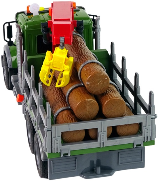 Ciężarówka Lean Toys z dźwigiem do transportu bali drewna z dźwiękiem (12965) (5905323211414) - obraz 5