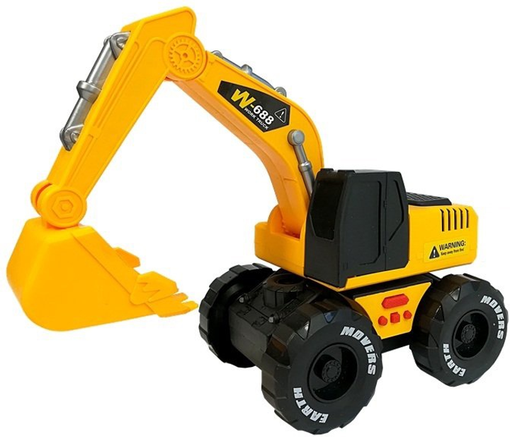 Koparka Lean Toys z napędem frykcyjnym, dźwiękami i światłami Żółta (5645) (5905679070895) - obraz 3