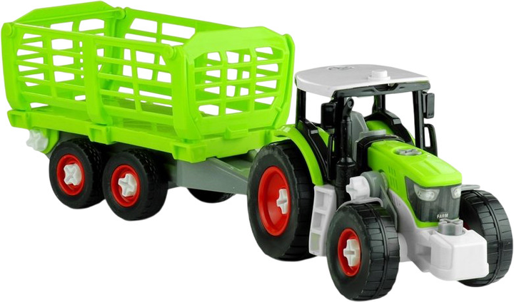 Traktor Lean Toys z otwieraną przyczepą 43 cm Zielony (3553) (5902808156536) - obraz 3