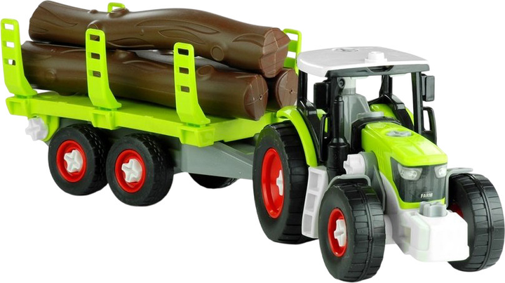 Трактор Lean Toys з причепом та деревиною 43 см Зелений (3554) (5902808156543) - зображення 3