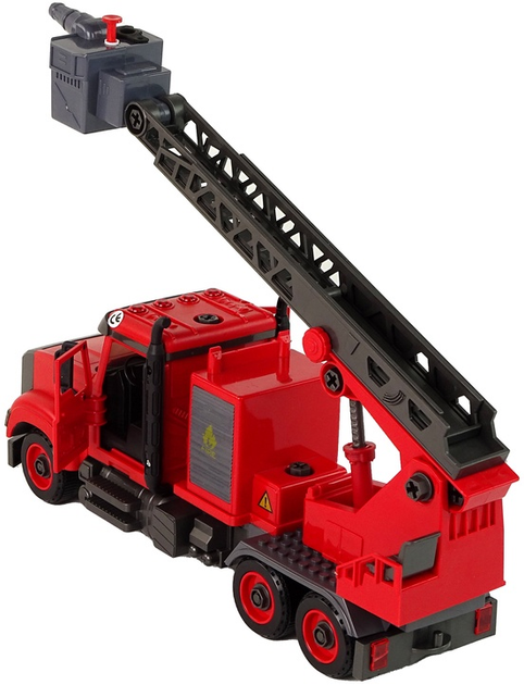 Wóz strażacki Lean Toys do rozkręcania z akcesoriami Czerwony (15923) (5905679074640) - obraz 4