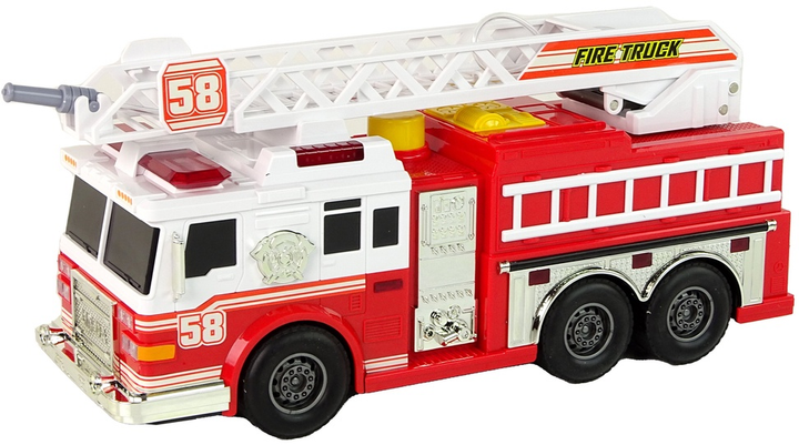 Wóz strażacki Lean Toys z dźwiękiem i światłami Czerwony (15506) (5905515358842) - obraz 3