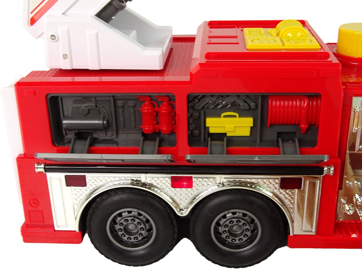 Wóz strażacki Lean Toys z dźwiękiem i światłami Czerwony (15506) (5905515358842) - obraz 5