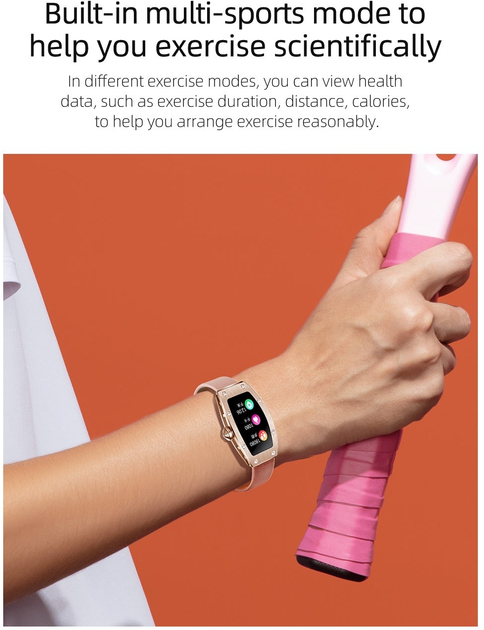 Smartwatch Kumi K18 Swarovski Gold (KU-K18/GD) (K18GD210106083) - Outlet - obraz 8