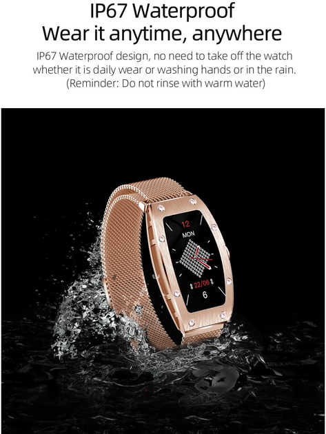 Smartwatch Kumi K18 Swarovski Gold (KU-K18/GD) (K18GD210106083) - Outlet - obraz 10