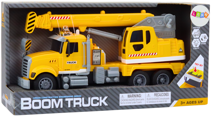 Автокран Lean Toys зі світловими та звуковими ефектами на фрикційному приводі Жовтий (18722) (5905991018308) - зображення 1