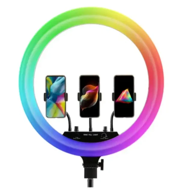 Кольцевая LED лампа RGB MJ18 45см 3 крепления - изображение 5