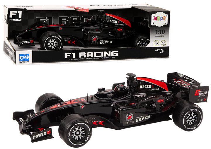 Wyścigówka samochód Lean Toys sportowy F1 z napędem i dźwiękami 1:10 Czarna (18673) (5905991018582) - obraz 2
