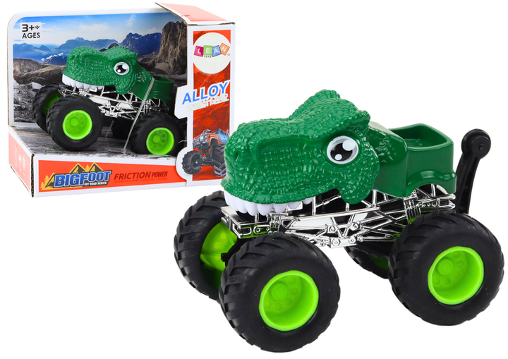 Позашляховик Lean Toys Динозавр з великими гумовими колесами Зелений (18795) (5905991019237) - зображення 2