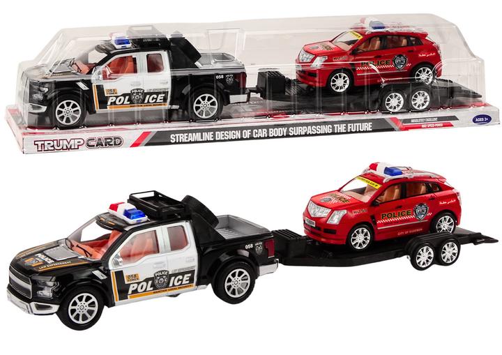 Zestaw zabawek Lean Toys Policyjny pickup z lawetą i przyczepą + Terenowe auto (18735) (5905991017936) - obraz 2