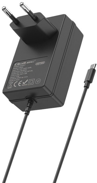Ładowarka sieciowa Qoltec Super FAST PD do Raspberry PI 5 27W 15V 1x USB-C Black (5901878518305) - obraz 3