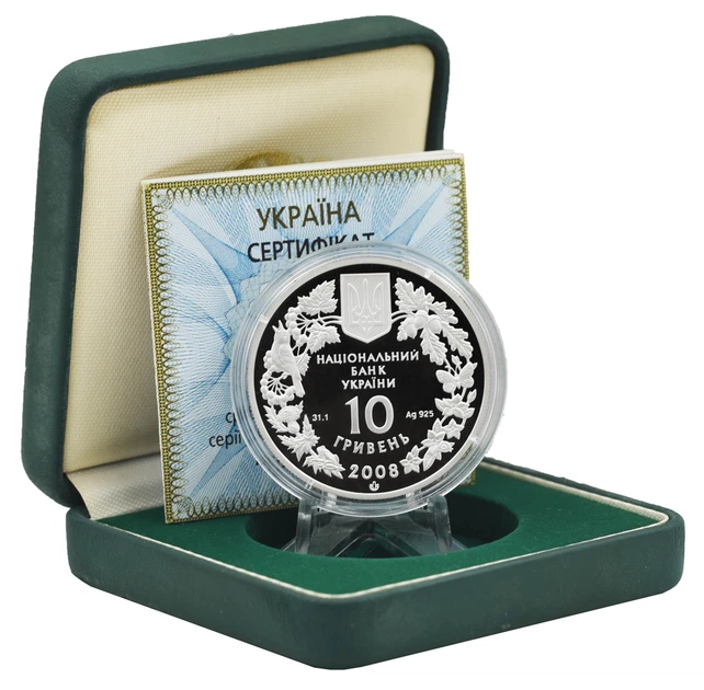 Монета Україна 10 гривень 2008 Срібло Proof Птах - Гриф чорний (Ag