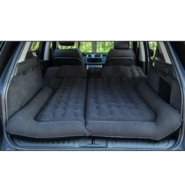 Надувний флокований автомобільний матрац Lesko BP-001 Black 180*135 см - зображення 6