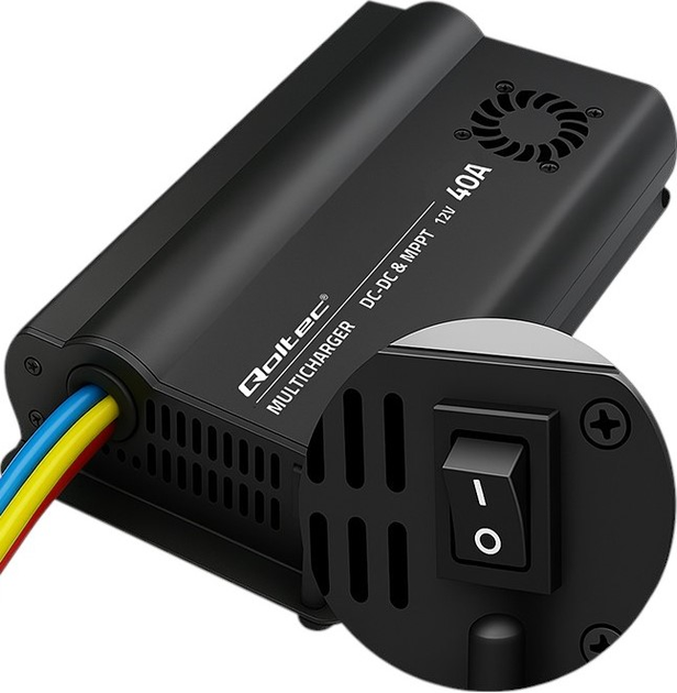 Автоматичний зарядний пристрій Qoltec DC-DC 12V 40A MPPT (5901878519210) - зображення 5