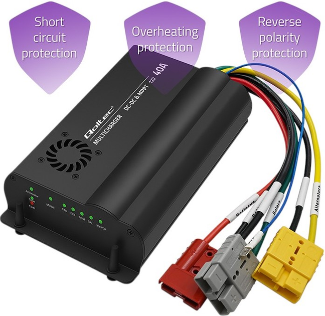Автоматичний зарядний пристрій Qoltec DC-DC 12V 40A MPPT (5901878519210) - зображення 7