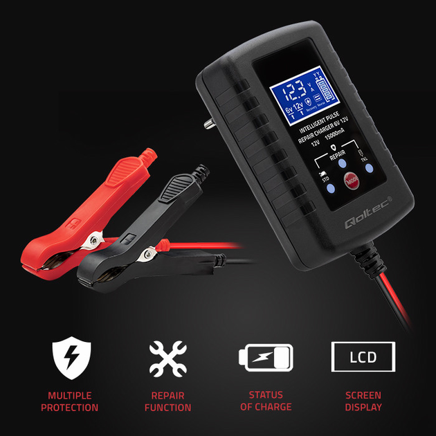 Automatyczna ładowarka Qoltec 6V/12V 2A do akumulatora AGM/GEL/STD (5901878524269) - obraz 11