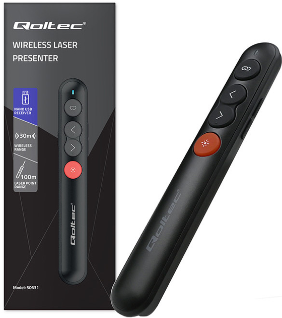 Prezenter Qoltec Laser Presenter Black (5901878506319) - obraz 5