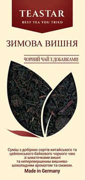 Чай TeaStar Зимова Вишня чорний китайський та цейлонський байховий з шматочками вишні 100 г (1569) - Фото 2 Чай TeaStar Зимова Вишня чорний китайський та цейлонський байховий з шматочками вишні 100 г (1569) - зображення 2
