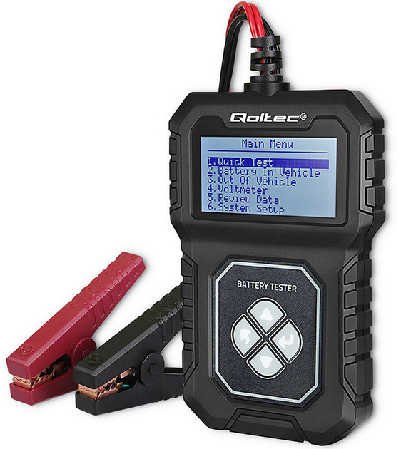 Цифровий тестер акумулятора Qoltec с LCD дисплеем 12V 30-220Ah (5901878506869) - зображення 2
