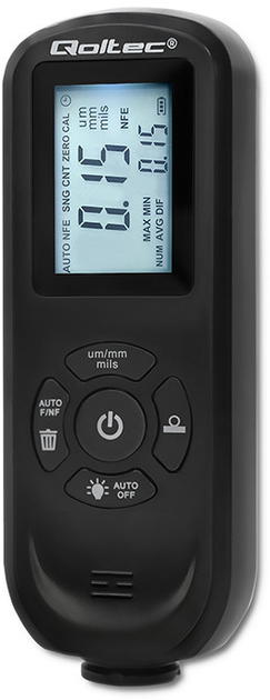 Miernik grubości lakieru Qoltec z wyświetlaczem LCD 0 - 2000 µm (5901878506463) - obraz 1
