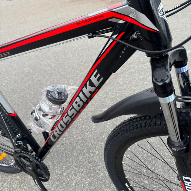 Велосипед CrossBike 27,5" Everest 2022 Рама-19,5" Чорно-червоний - зображення 5