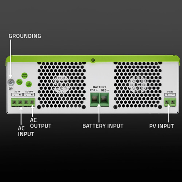 Hybrydowy inwerter Qoltec 1.5 kW 100A 12V MPPT Sinus Wi-Fi option (5901878538631) - obraz 7