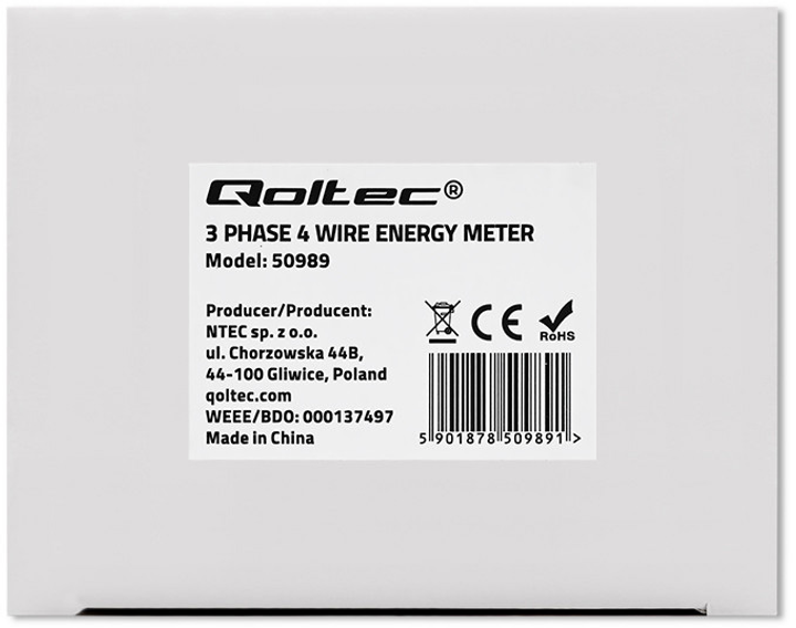 Trójfazowy dwukierunkowy elektroniczny licznik Qoltec 50989 (5901878509891) - obraz 10