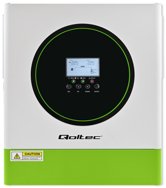 Hybrydowy inwerter Qoltec 3.5 kW 100A 24V MPPT BMS Sinus Wi-Fi option (5901878538655) - obraz 1
