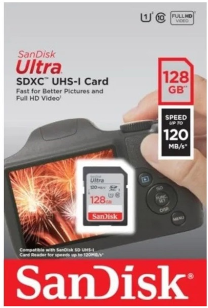 Карта пам’яті SanDisk 128GB microSD class 10 UHS-I A1 Ultra (SDSQUAB-128G-GN6MN) 308997 - изображение 2