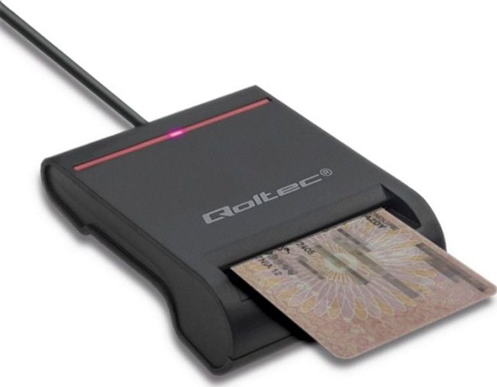 Skaner Qoltec SCR-0642 dla smart-ID kartek USB 2.0/Type-C (5901878506425) - obraz 3
