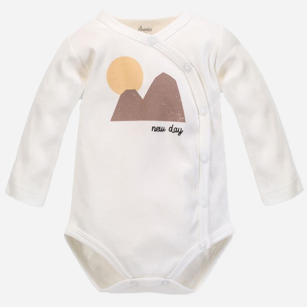 Body niemowlęce bawełniane Pinokio Dreamer Buttoned 62 cm Ecru (5901033272288) - obraz 1