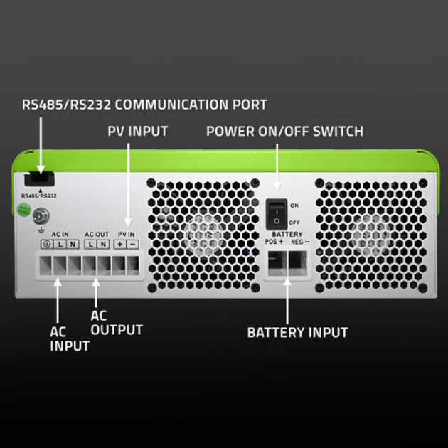 Гібридний інвертор Qoltec 6.2 kW 120A 48V MPPT BMS Sinus Wi-Fi option (5901878538662) - зображення 11