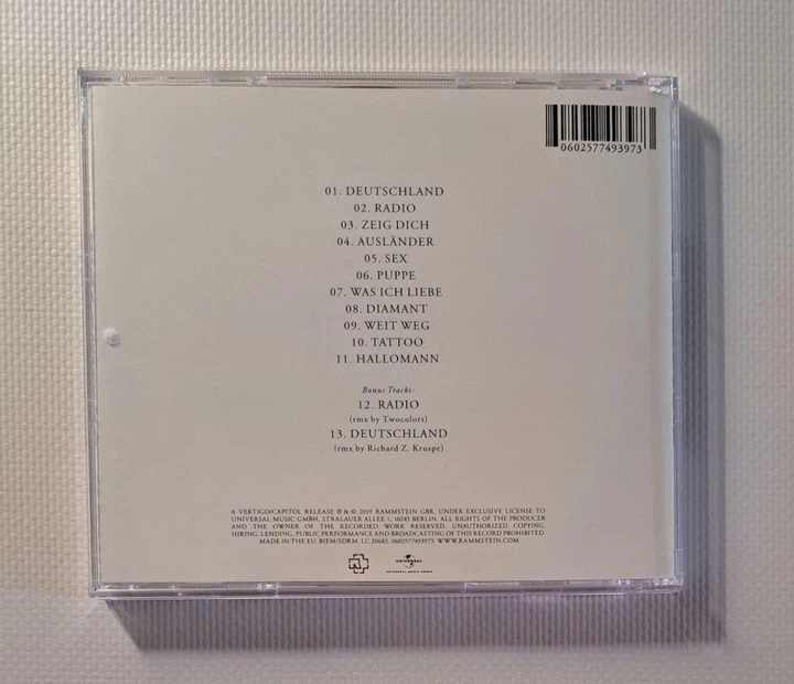 Rammstein – Rammstein (2019) Audio CD (импорт, буклет) - изображение 3