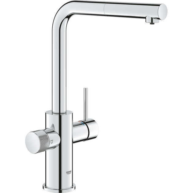 Комплект змішувача для кухні з висувним виливом Grohe Blue Pure Minta з фільтром зворотного осмосу Ecosoft Standard (MO55030601) - изображение 3