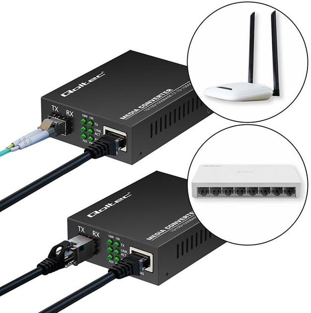 Медіаконвертер Qoltec 52295 (5901878522951) - зображення 3