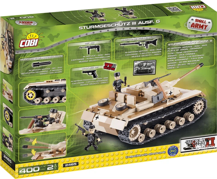 Конструктор Cobi Самоходно-артилерийская установка StuG III (COBI-2465) (5902251024659) - изображение 2