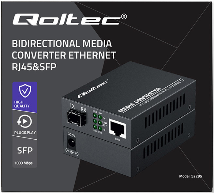 Медіаконвертер Qoltec 52295 (5901878522951) - зображення 14
