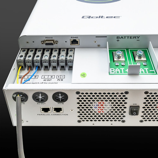 Hybrydowy inwerter Qoltec 6.2 kW 120A 48V MPPT 12 units BMS Sinus Wi-Fi option (5901878538617) - obraz 8