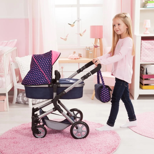 Wózek dla lalki Bayer Design City Neo 18154AA Granatowo-różowy (4003336181548) - obraz 11