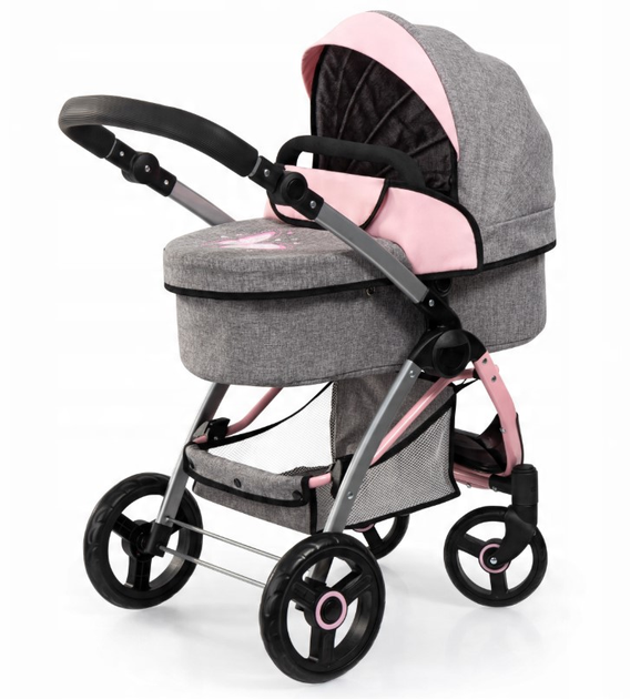 Wózek dla lalki Bayer Design City Max 17533AA Szaro-różowy (4003336175332) - obraz 2