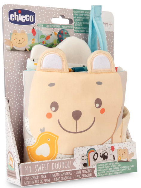 Zabawka dla najmłodszych Chicco My Sweet DouDou Kontrastowa książeczka 3w1 (8058664177059) - obraz 2