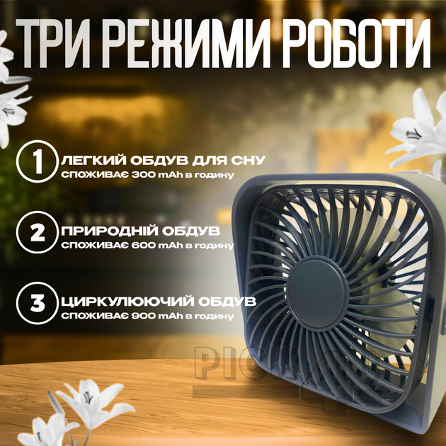 Компактный USB вентилятор TOPK K50-G Серый - изображение 6
