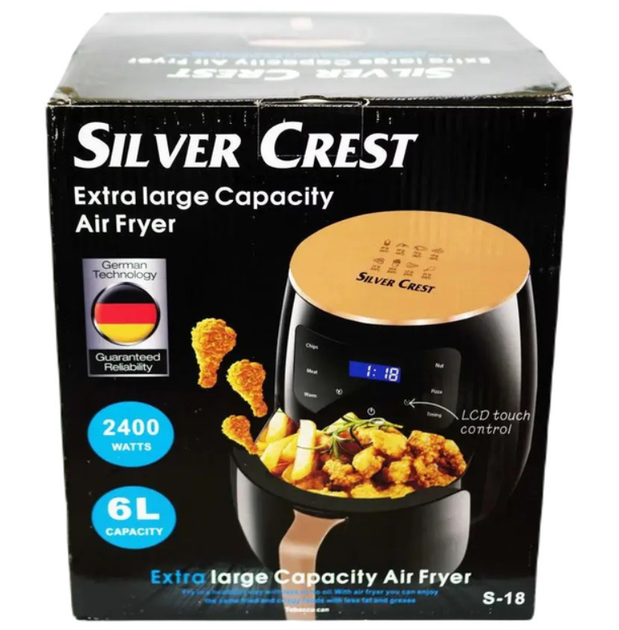 Аэро Фритюрница Silver Crest S18 сенсорная на 6 л 2400 Вт, безмасляная, черная - Фото 6 Аэро Фритюрница Silver Crest S18 сенсорная на 6 л 2400 Вт, безмасляная, черная - изображение 6