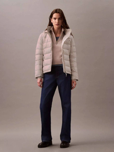 Куртка демисезонная короткая с капюшоном женская Calvin Klein 390500939 XL Молочная ( 1159837553) - Фото 3 Куртка демисезонная короткая с капюшоном женская Calvin Klein 390500939 XL Молочная ( 1159837553) - изображение 3