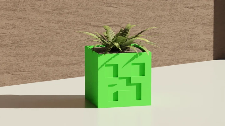 Кашпо Minecraft Кріпер Піксельний Декор для Рослин. Aivory - Фото 1 Кашпо Minecraft Кріпер Піксельний Декор для Рослин. Aivory - зображення 1