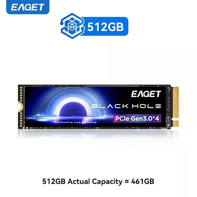 SSD диск Eaget SP3000 512GB M.2 2280 NVMe PCIe 3.0 x4, кэш SLC 3D