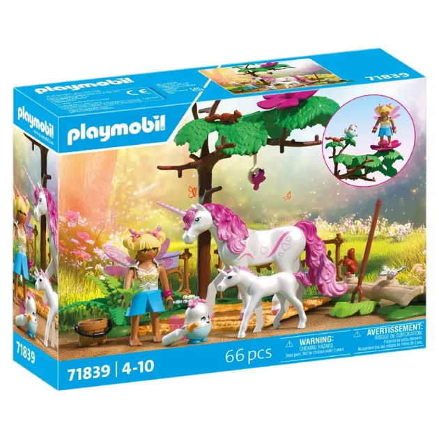 Zestaw zabawek dla dzieci Playmobil Magiczna stajnia jednorożców dla mamy i źrebaka 71839 (4008789718396) - obraz 1