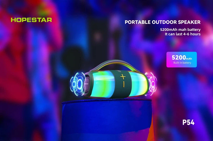 Портативная колонка HOPESTAR P54, LED, IPX6, BT5.3, USB, TF, FM, AUX, TWS, 40W, 5200mAh, 4-6h, Black - изображение 7