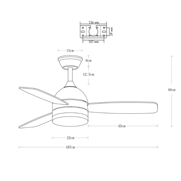 Люстра з вентилятором FAN WOOD 48W+18W R Luminaria WHITE/WOOD 5000Lm керована світлодіодна з пультом ДУ 1060x390мм - Фото 7 Люстра з вентилятором FAN WOOD 48W+18W R Luminaria WHITE/WOOD 5000Lm керована світлодіодна з пультом ДУ 1060x390мм - зображення 7